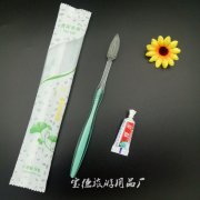 酒店宾馆一次性牙具二合一小美女牙刷薄膜